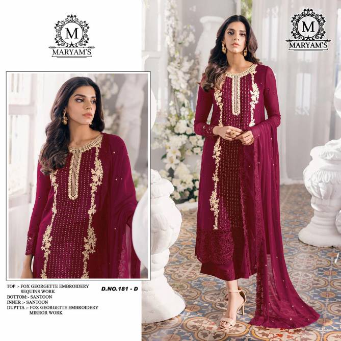 Maryams 181 Designer Georgette Pakistani Suits Wholesale Shop In Surat
